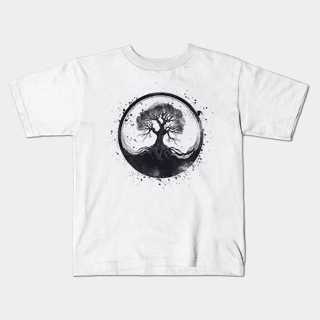 Yggdrasil - The World Tree Kids T-Shirt by MythicLegendsDigital